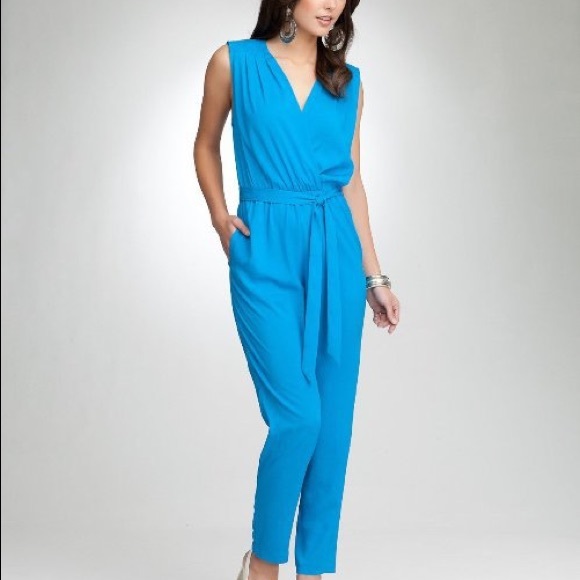 bebe blue jumpsuit